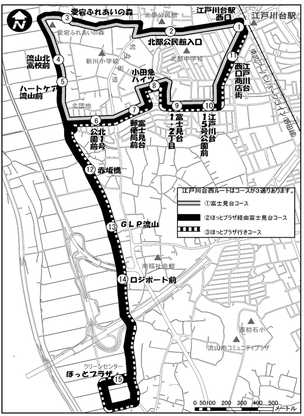 江戸川台西ルート図