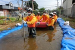 北消防署訓練場で消防職員体験型土砂災害・水害対応訓練を実施