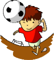 サッカーをしている男の子のイラスト