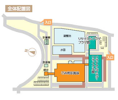 流山市クリーンセンター全体配置の図