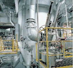 流動床式ガス化炉の写真