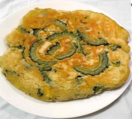 豆乳とバナナとゴーヤのパンケーキ
