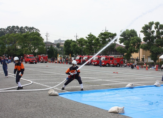 第27回流山市消防団実戦消操法大会写真