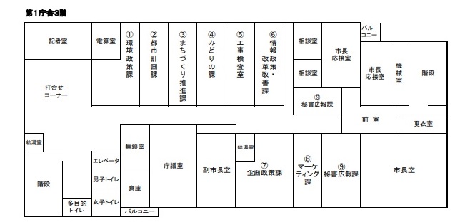 市役所庁舎　フロア案内図