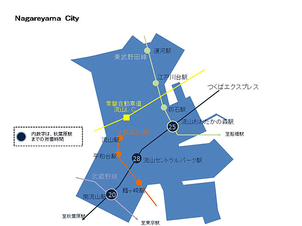 流山市交通図の図