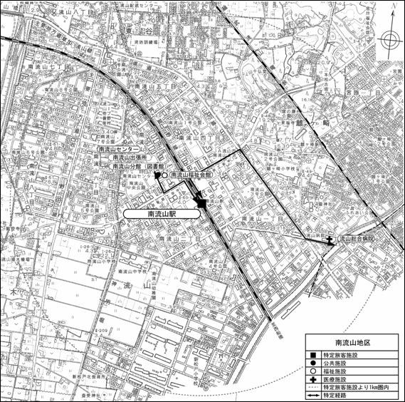 南流山地区（南流山駅周辺）の地図