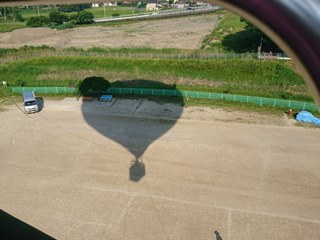 気球から地上を見下ろした写真