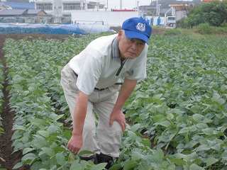 枝豆を提供いただいた鈴木さん