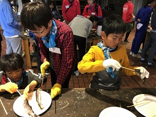 岩魚つかみを楽しみました