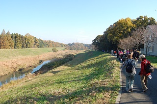 写真:大畔の森を離れ、帰宅していく参加者たち