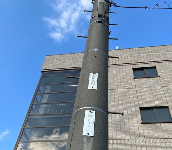 電柱番号の写真
