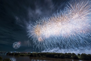 写真：花火大会序盤の様子