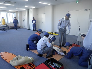 写真：火災防ぎょ訓練の様子