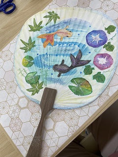 講座での作品のうちわ