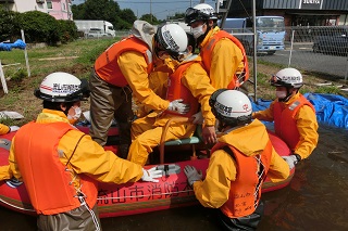 北消防署で消防職員体験型土砂災害・水害対応訓練を実施