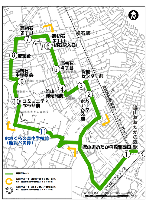 新西初石ルート　運行形態図