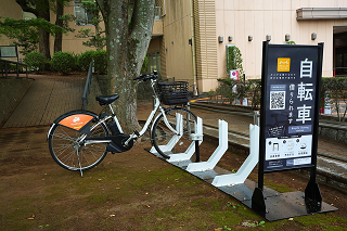 流山市役所に設置されたサイクルステーション