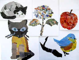 木の図書館　教養講座　ちぎって　貼って　癒される　脳活ちぎり絵