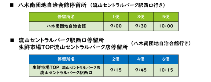乗合タクシー時刻表