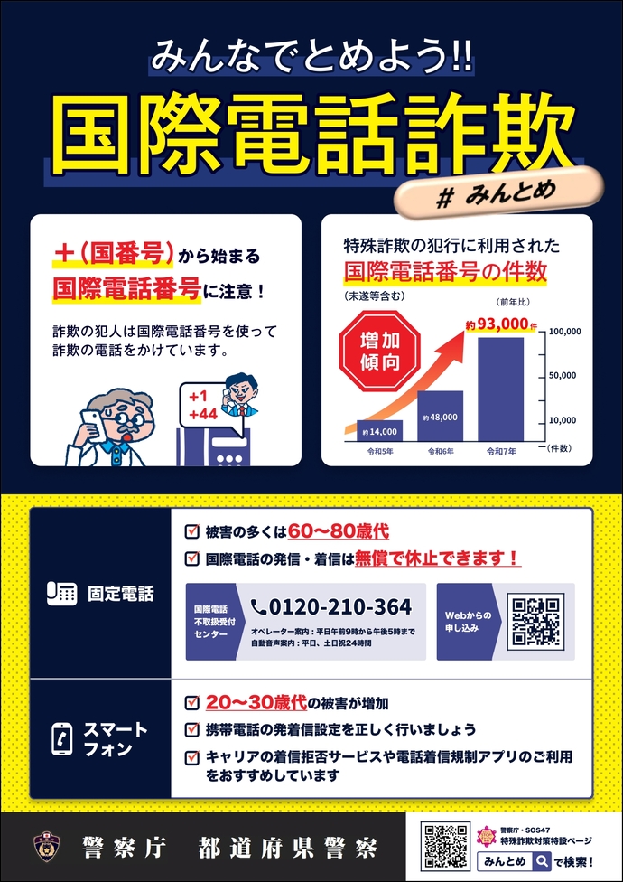 みんなでとめよう！国際電話詐欺