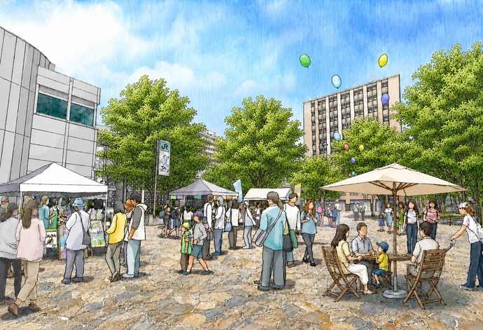 南口駅前広場　アイレベル