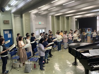 合唱連盟記念演奏会の合同練習の様子