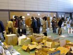 コミュニティプラザに集められた支援物資の写真