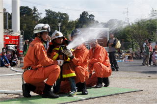 放水訓練の写真