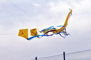 大空へたなびく凧