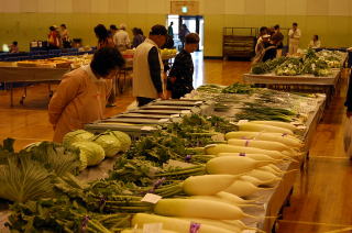 農業共進会に出品された野菜