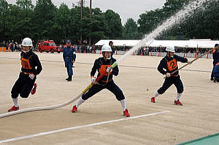 7月に行われた消防操法の東葛大会