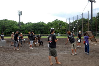 総合運動公園の野球場で撮影