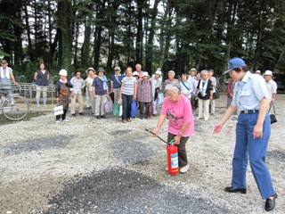 水消火器での訓練