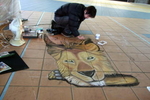 製作途中のライオンの絵