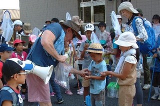 探検隊としておおたかの森へ出発の準備