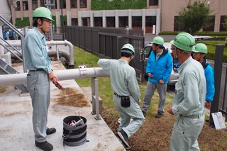 濾過機の配管の模擬修理訓練