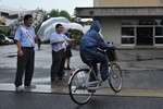 流山南高校の自転車マナーアップ隊の活動写真