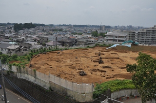 市役所屋上から見た遺跡の写真