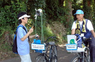 自転車で熱環境調査