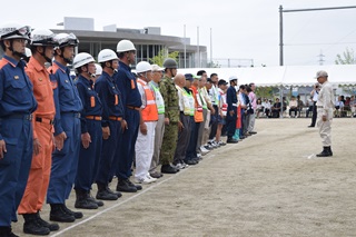 開会式の整列の写真