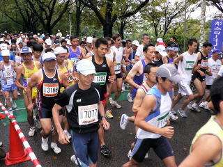 1195人が小雨の中を疾走