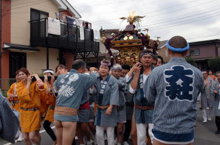 勇壮な大人お神輿