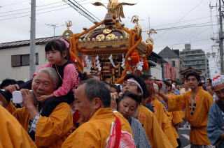 迫力満点の大人神輿